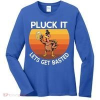 Pluck It Lets Get Basted Turkey Gift Women's Long Sleeve Shirt thumb 0