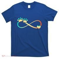Pawprints Infinite Love Heart Infinity Symbol Vintage Retro Funny Gift T-Shirt thumb 0