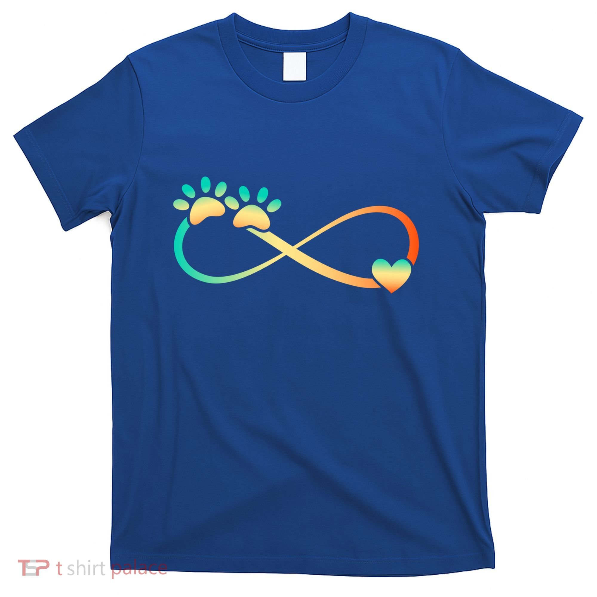 Pawprints Infinite Love Heart Infinity Symbol Vintage Retro Funny Gift T-Shirt