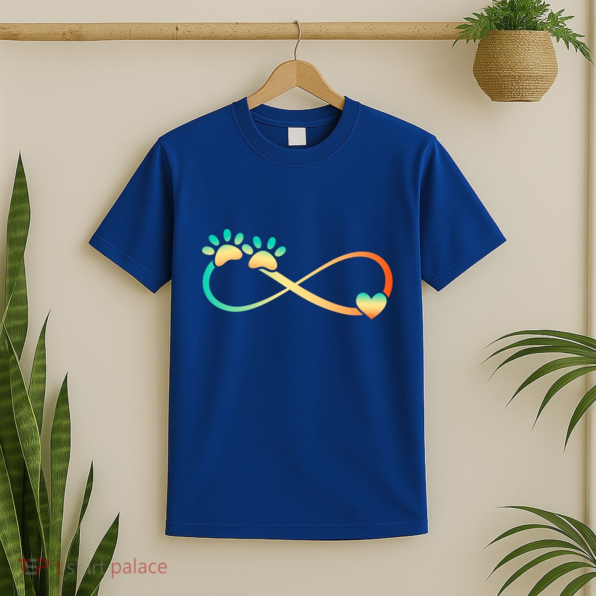 Pawprints Infinite Love Heart Infinity Symbol Vintage Retro Funny Gift T-Shirt