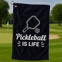 Pickleball Is Life Dink Enthusiast Gift. Golf Towel thumb 1