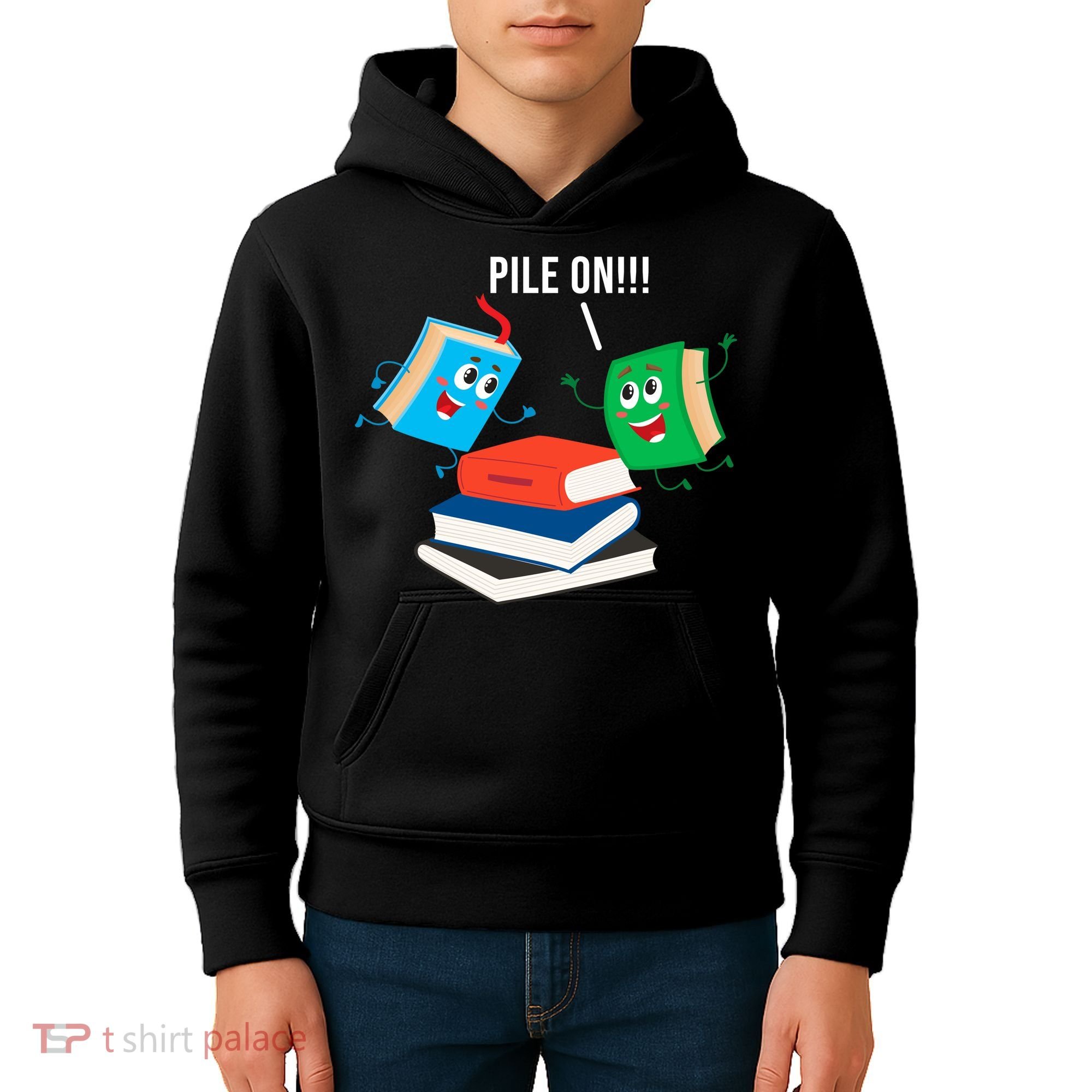 Pile On Books Kids Hoodie