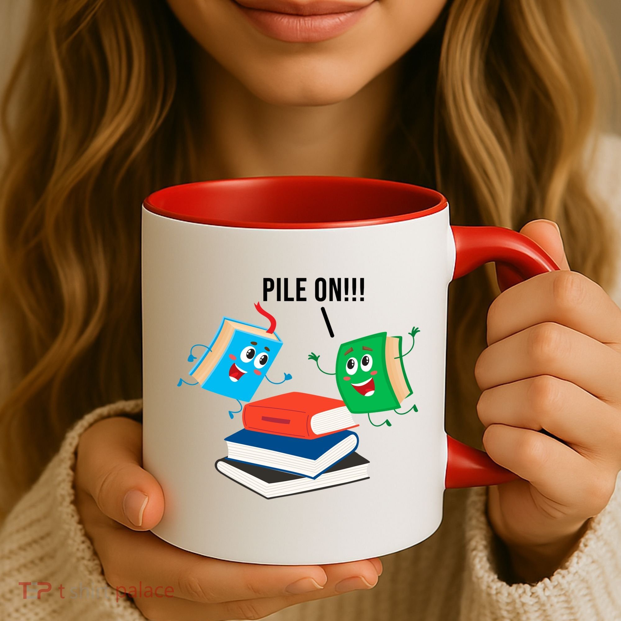 Pile On Books Coffee Mug