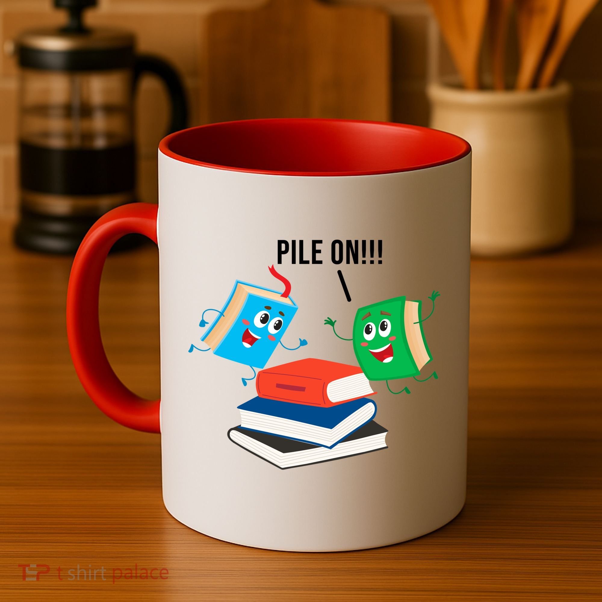 Pile On Books Coffee Mug