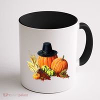 Pilgrim Thanksgiving Coffee Mug thumb 1