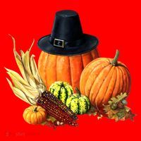 Pilgrim Thanksgiving Santa Hat thumb 1