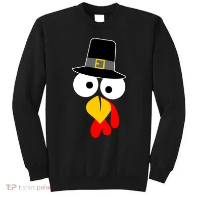 Pilgrim Turkey Big Face Thanksgiving Sweatshirt