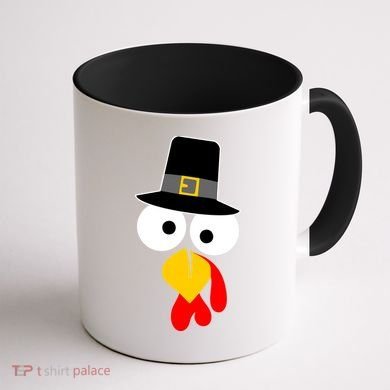 Pilgrim Turkey Big Face Thanksgiving Coffee Mug back