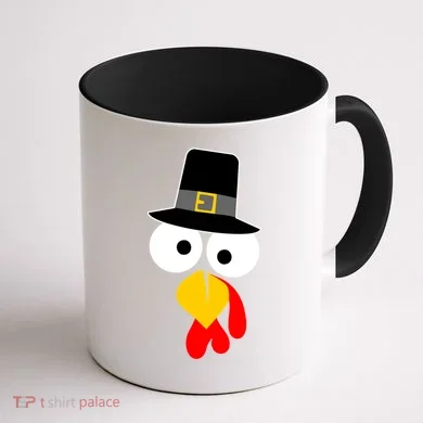 Pilgrim Turkey Big Face Thanksgiving Coffee Mug back