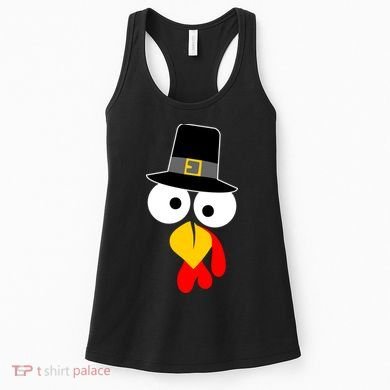 Pilgrim Turkey Big Face Thanksgiving Women's Tank Top