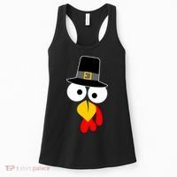 Pilgrim Turkey Big Face Thanksgiving Women's Tank Top thumb 0