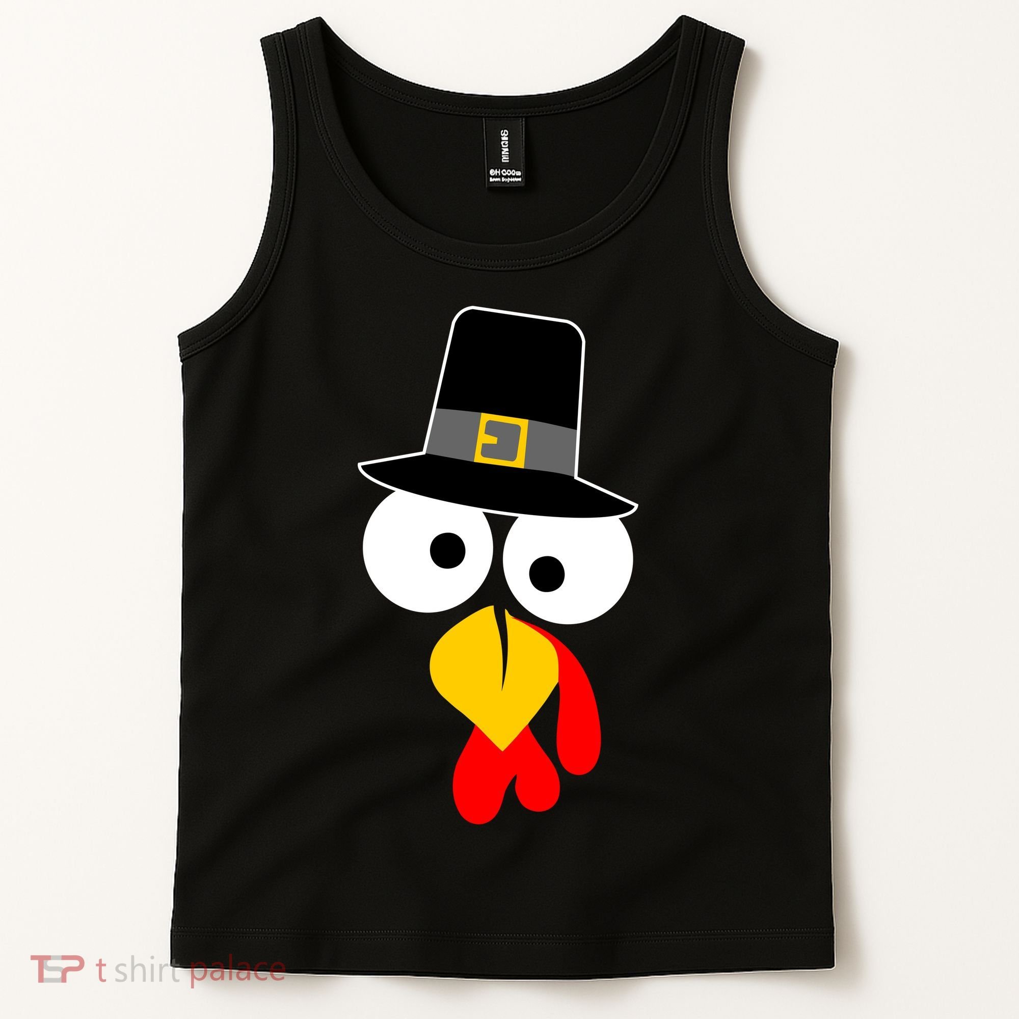 Pilgrim Turkey Big Face Thanksgiving Tank Top