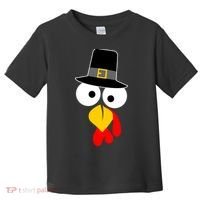 Pilgrim Turkey Big Face Thanksgiving Toddler T-Shirt thumb 0