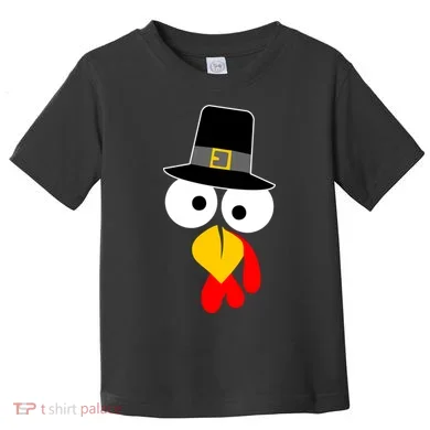 Pilgrim Turkey Big Face Thanksgiving Toddler T-Shirt