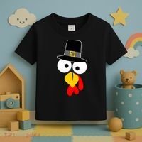 Pilgrim Turkey Big Face Thanksgiving Toddler T-Shirt thumb 3