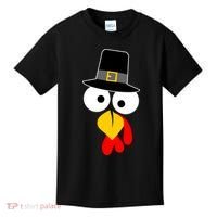 Pilgrim Turkey Big Face Thanksgiving Kids T-Shirt thumb 0