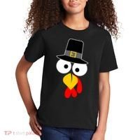 Pilgrim Turkey Big Face Thanksgiving Kids T-Shirt thumb 2