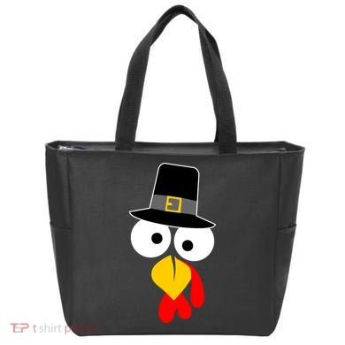 Pilgrim Turkey Big Face Thanksgiving Tote Bag