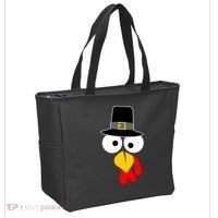 Pilgrim Turkey Big Face Thanksgiving Tote Bag thumb 2