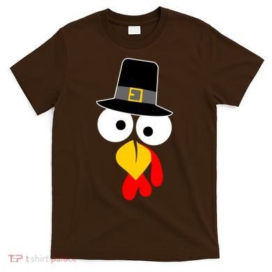 Pilgrim Turkey Big Face Thanksgiving T-Shirt
