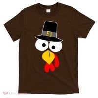 Pilgrim Turkey Big Face Thanksgiving T-Shirt thumb 0
