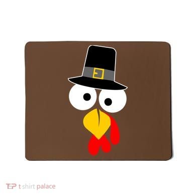 Pilgrim Turkey Big Face Thanksgiving Mousepad