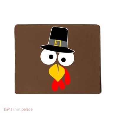 Pilgrim Turkey Big Face Thanksgiving Mousepad