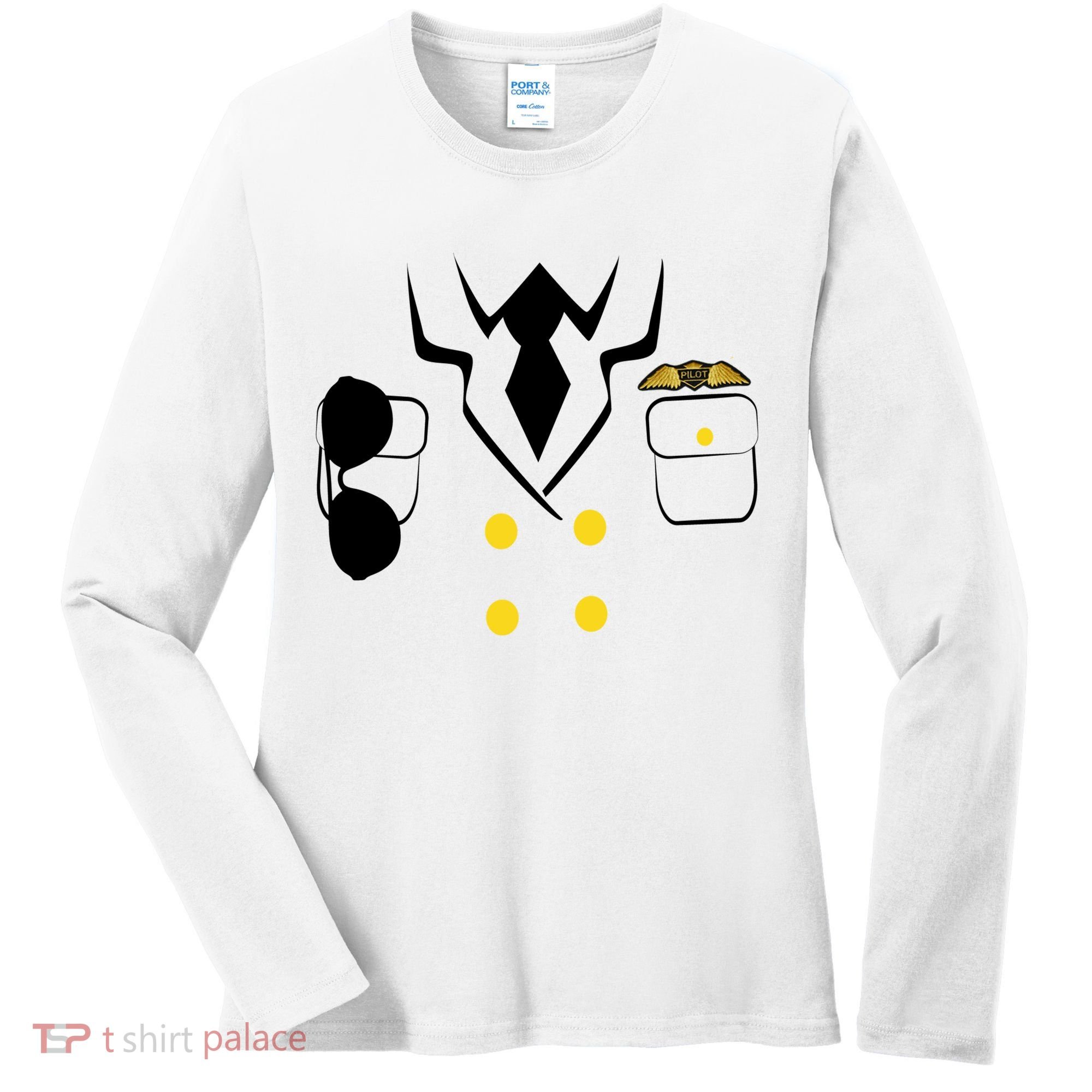 Pilot Costume Uniform Women's Long Sleeve Shirt