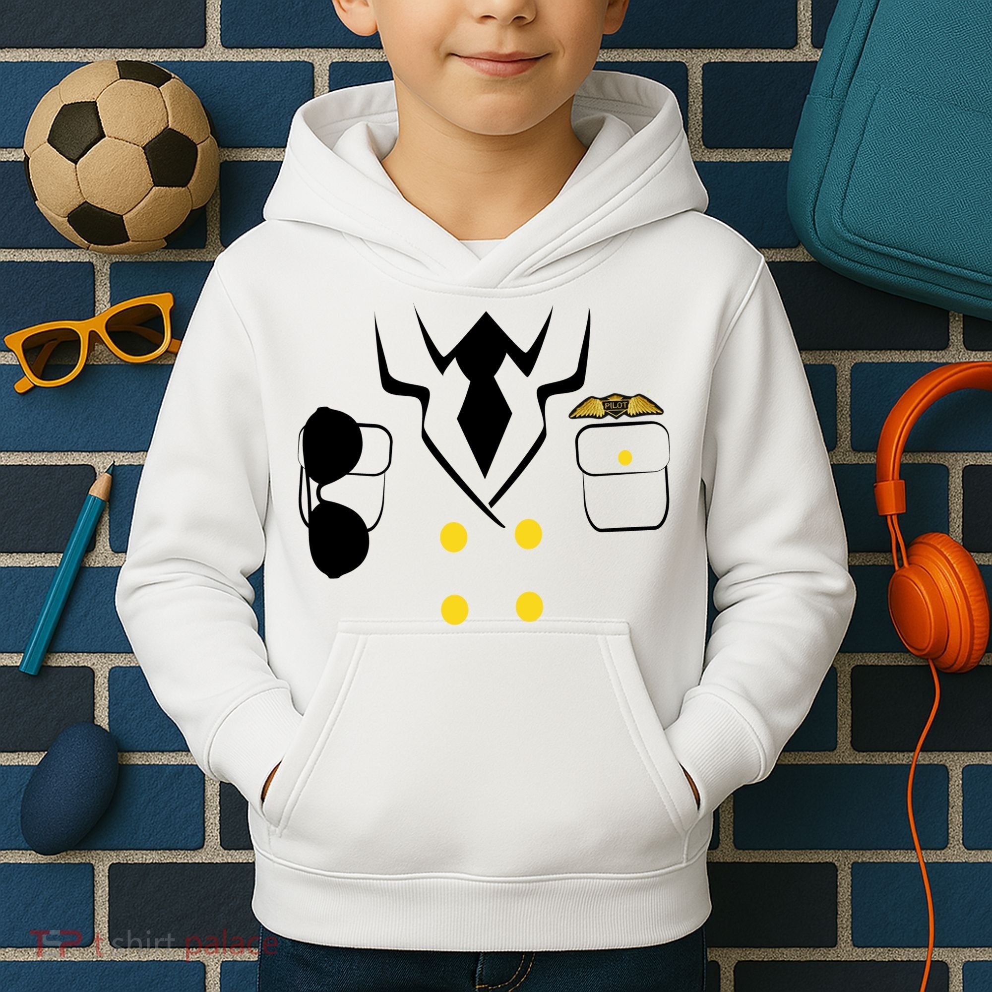 Pilot Costume Uniform Kids Hoodie