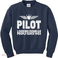 Pilot Looking Down On People Since 1903 Kids Sweatshirt thumb 0