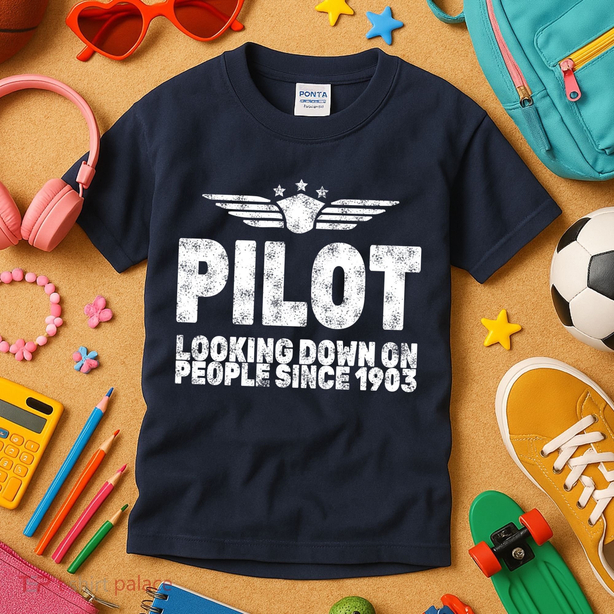 Pilot Looking Down On People Since 1903 Kids T-Shirt