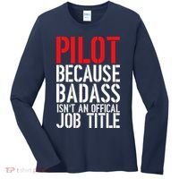 Pilot Official Job Title Women's Long Sleeve Shirt thumb 0