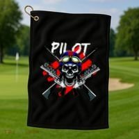 Pilot Skull Golf Towel thumb 1