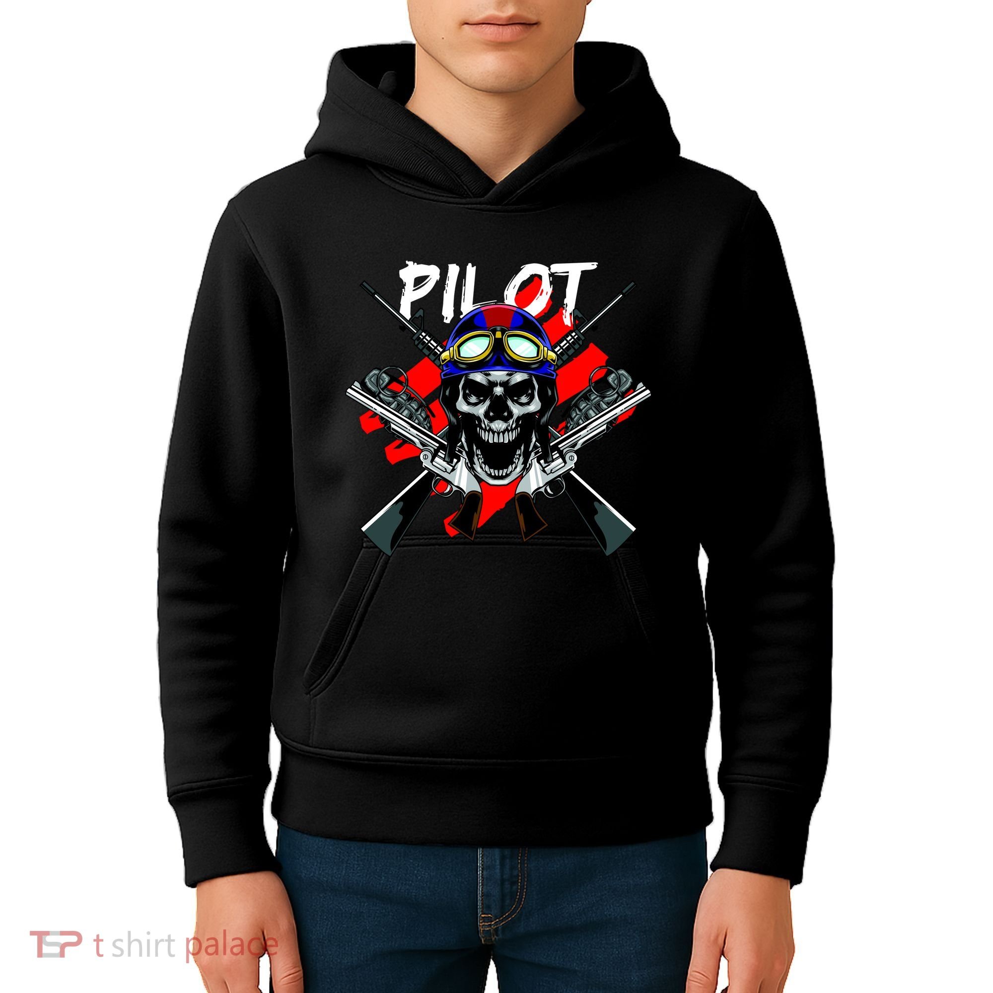 Pilot Skull Kids Hoodie