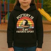 Pottery Is My Favorite Sport Funny Pottery Kids Hoodie thumb 3