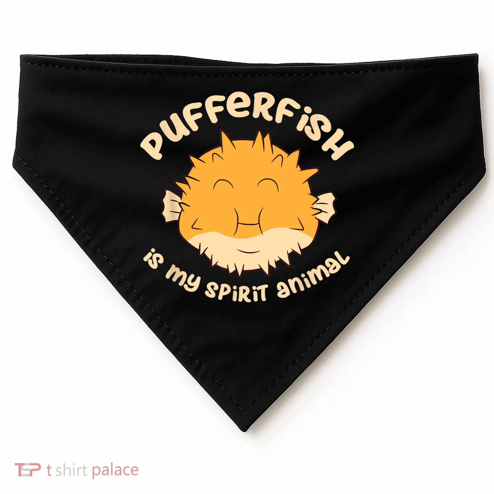 Pufferfish Is My Spirit Animal Funny Puffer Fish USA-Made Doggie Bandana