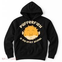 Pufferfish Is My Spirit Animal Funny Puffer Fish Hoodie thumb 0