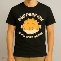 Pufferfish Is My Spirit Animal Funny Puffer Fish T-Shirt thumb 3
