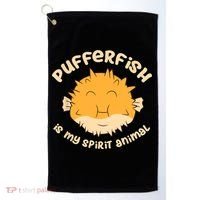 Pufferfish Is My Spirit Animal Funny Puffer Fish Golf Towel thumb 0