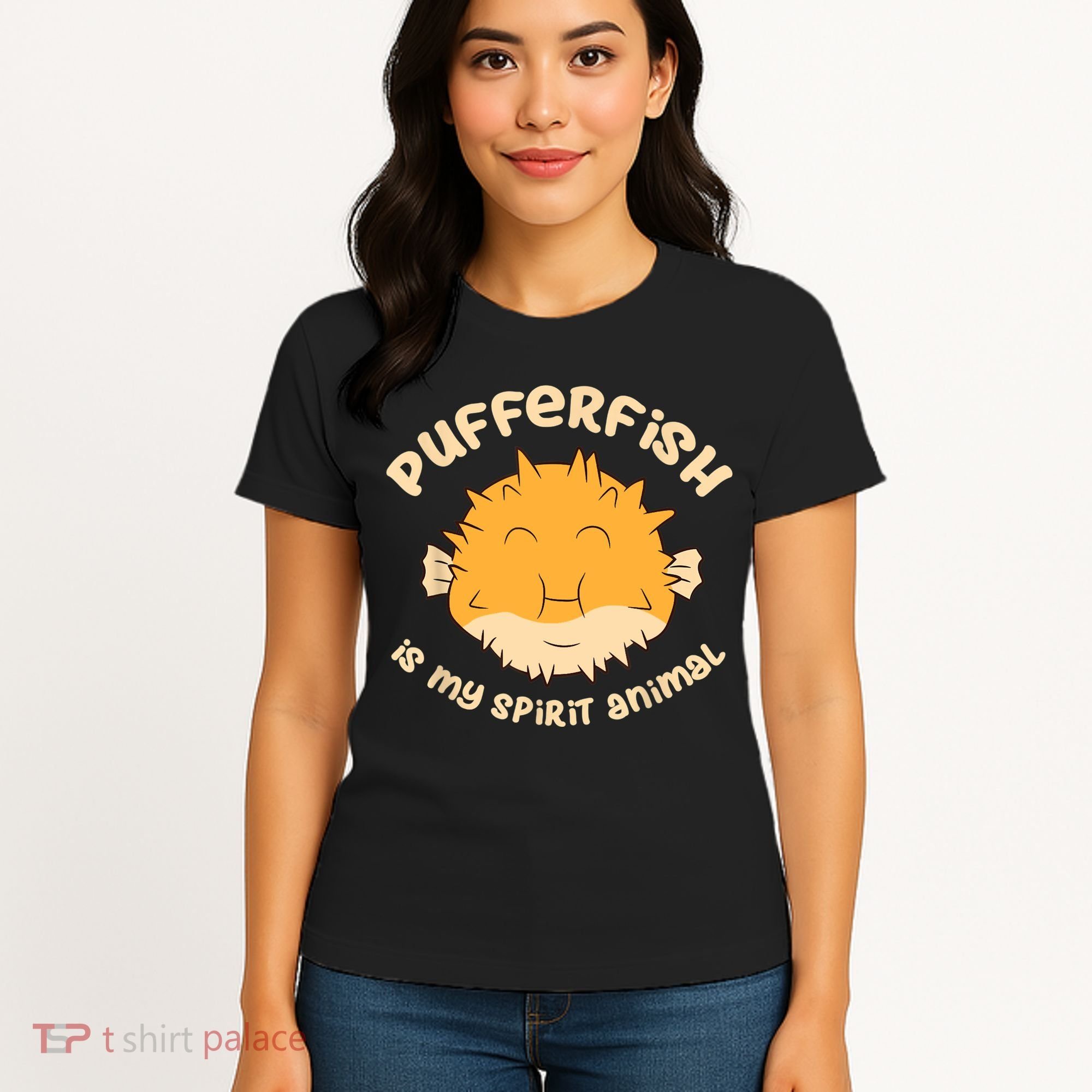 Pufferfish Is My Spirit Animal Funny Puffer Fish Women's T-Shirt