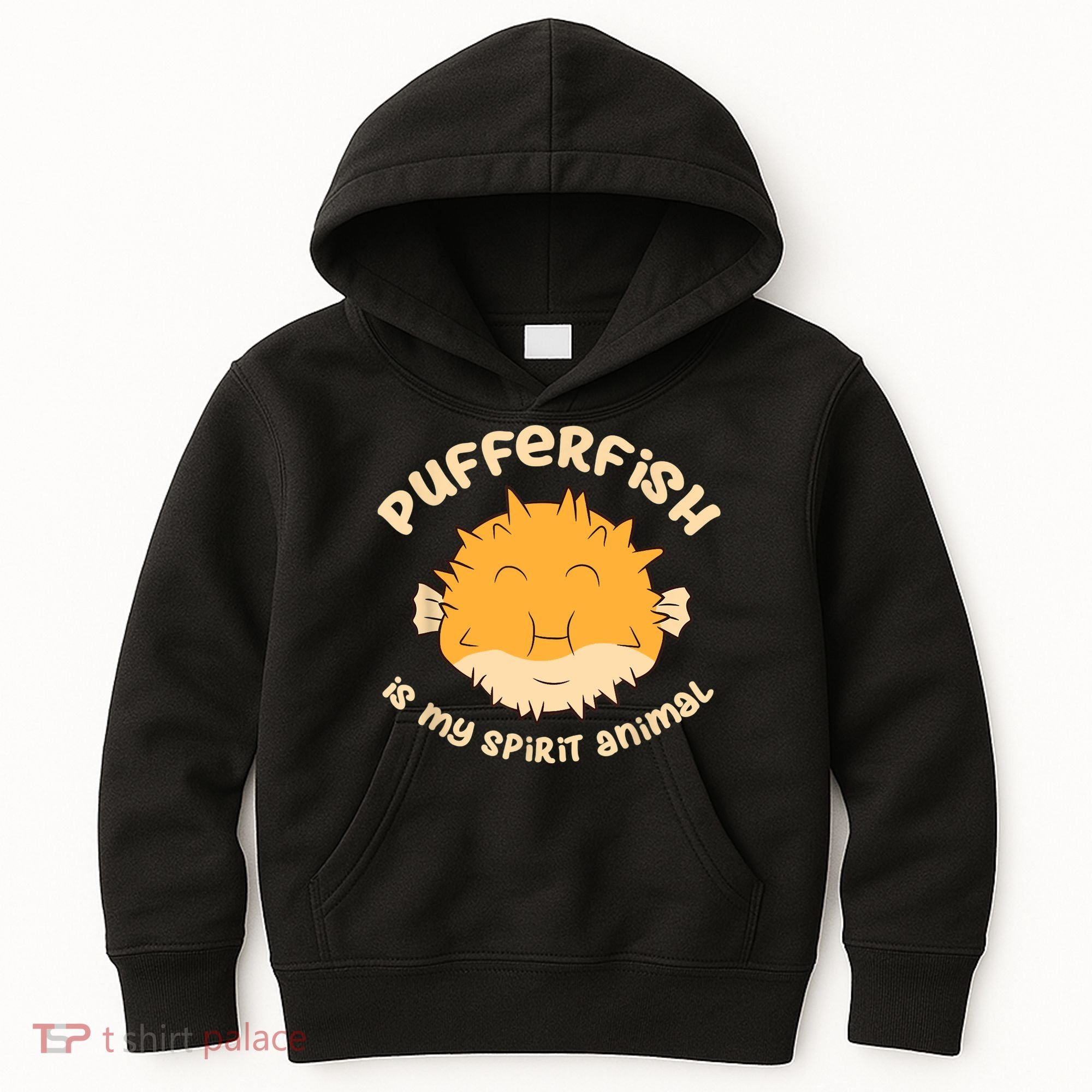 Pufferfish Is My Spirit Animal Funny Puffer Fish Kids Hoodie