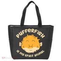 Pufferfish Is My Spirit Animal Funny Puffer Fish Tote Bag thumb 0
