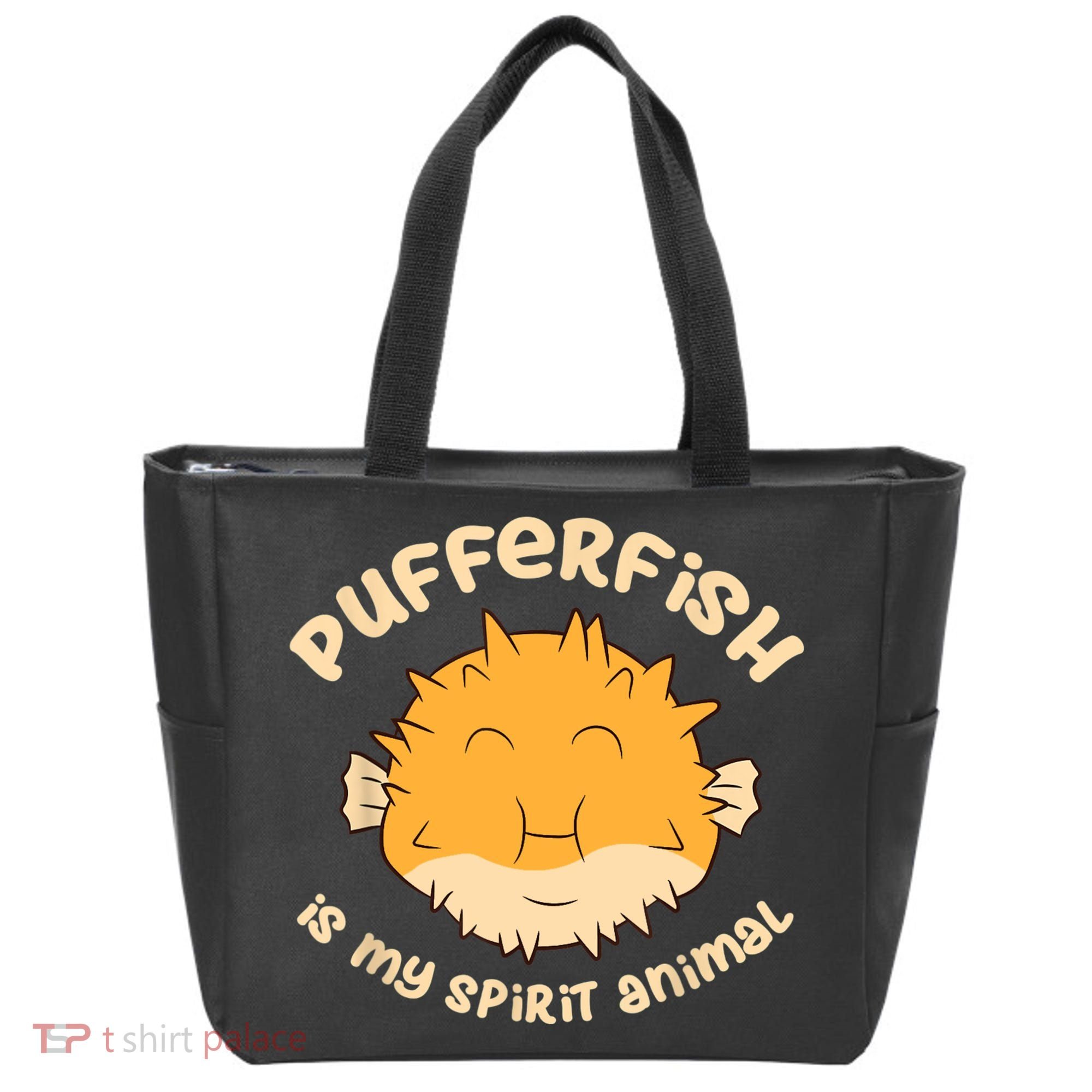 Pufferfish Is My Spirit Animal Funny Puffer Fish Tote Bag