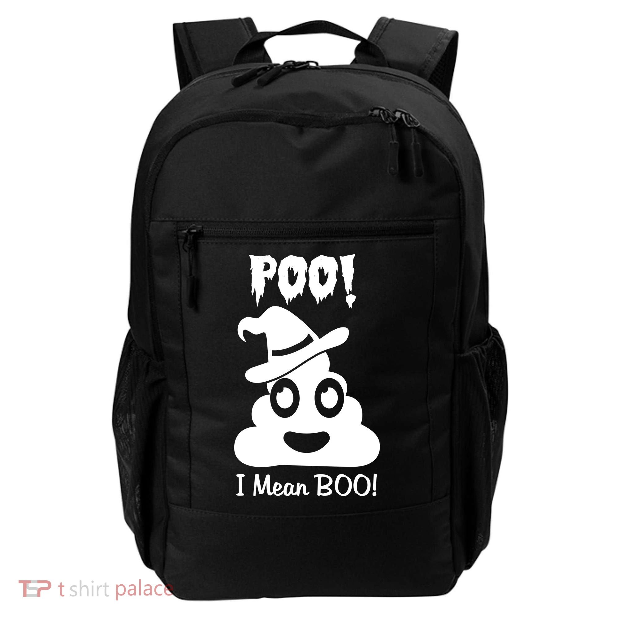 Poo I Mean Boo Halloween Quote Backpack