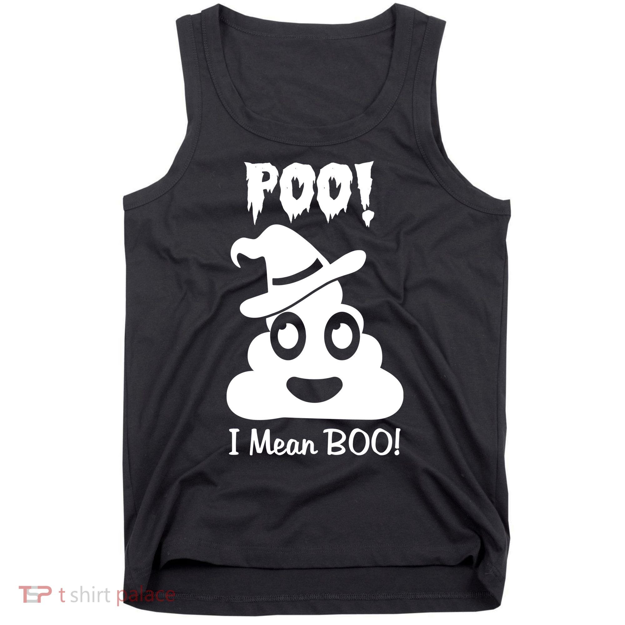 Poo I Mean Boo Halloween Quote Tank Top