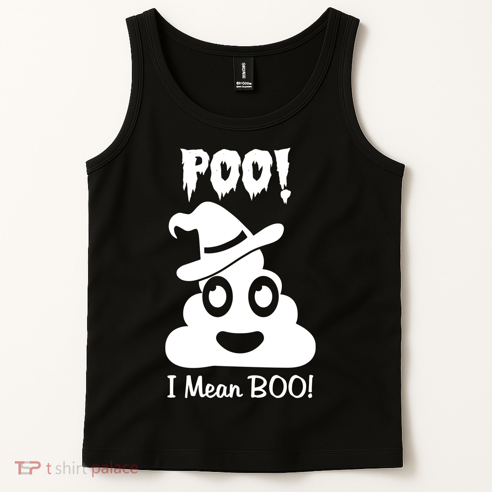 Poo I Mean Boo Halloween Quote Tank Top