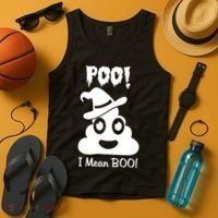 Poo I Mean Boo Halloween Quote Tank Top thumb 4