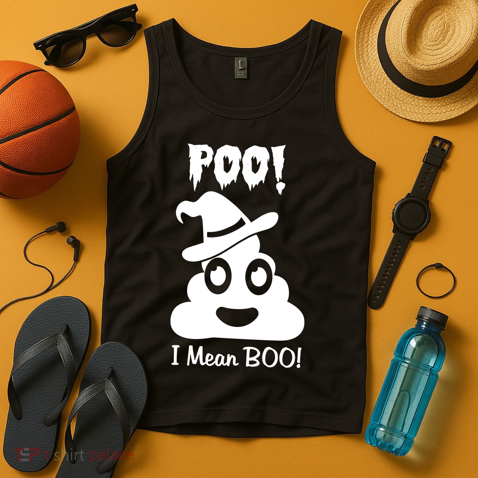 Poo I Mean Boo Halloween Quote Tank Top