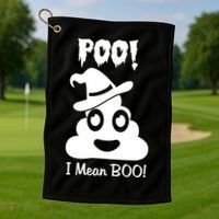 Poo I Mean Boo Halloween Quote Golf Towel thumb 1