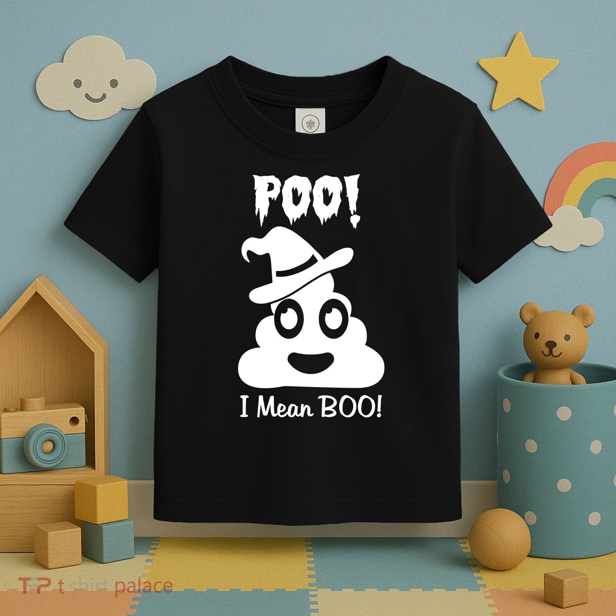 Poo I Mean Boo Halloween Quote Toddler T-Shirt